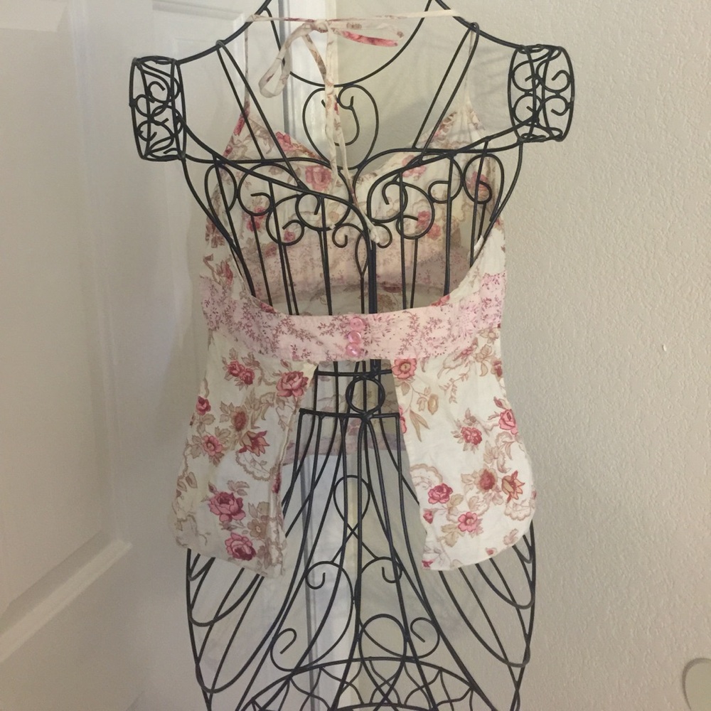 Vintage 1960s boho open back top
